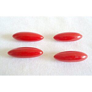 4 Vintage Red Bakelite Barrel Buttons Large Button